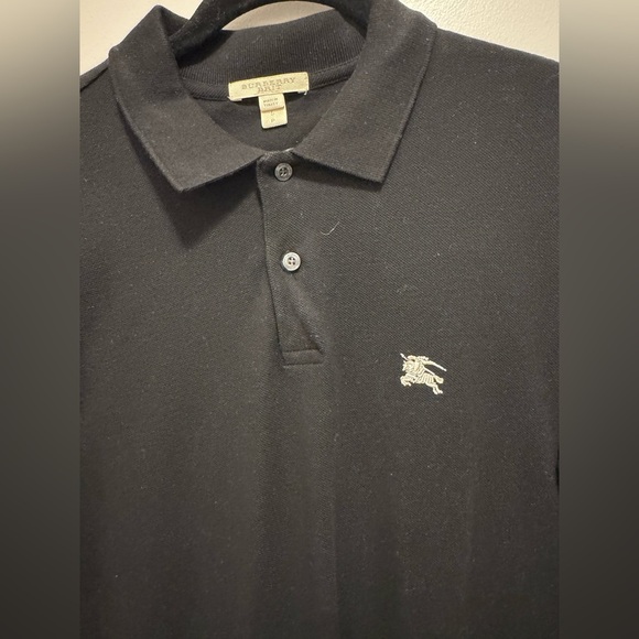 Burberry Brit Men’s Small Solid Black Polo Logo Shirt - Picture 2 of 10